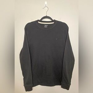 American Eagle Super Soft Standard Fit Waffle Knit Shirt, Black, Size L, EUC